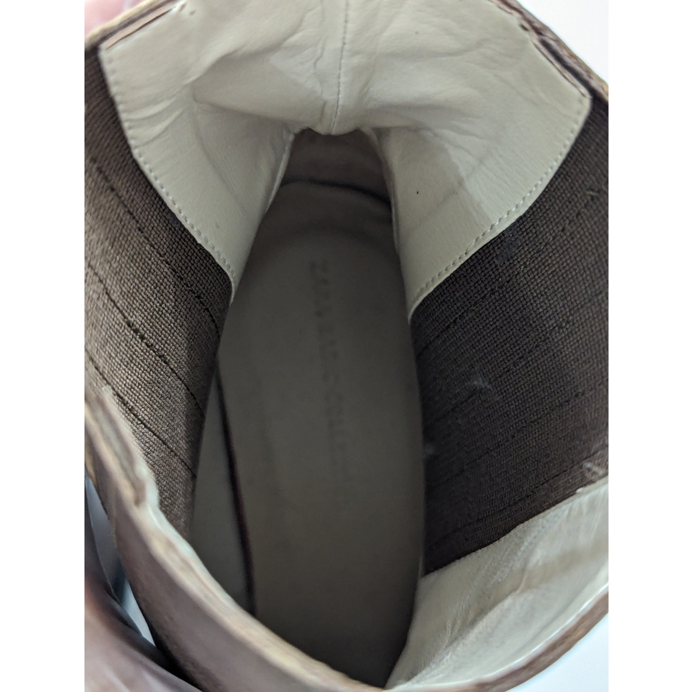 ZARA Brown Leather Ankle Boots Women's Size 6 - Picture 10 of 16